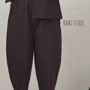 شلوار خمره ای شکلاتی لینن کد 220