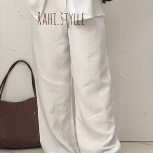 شلوار بگ شانتون سفید کد 228