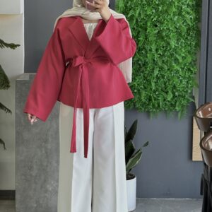 کت سرخابی کمربندی کد 316